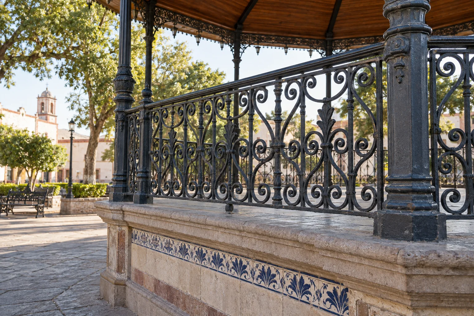 Representative image of restored bandstand railings